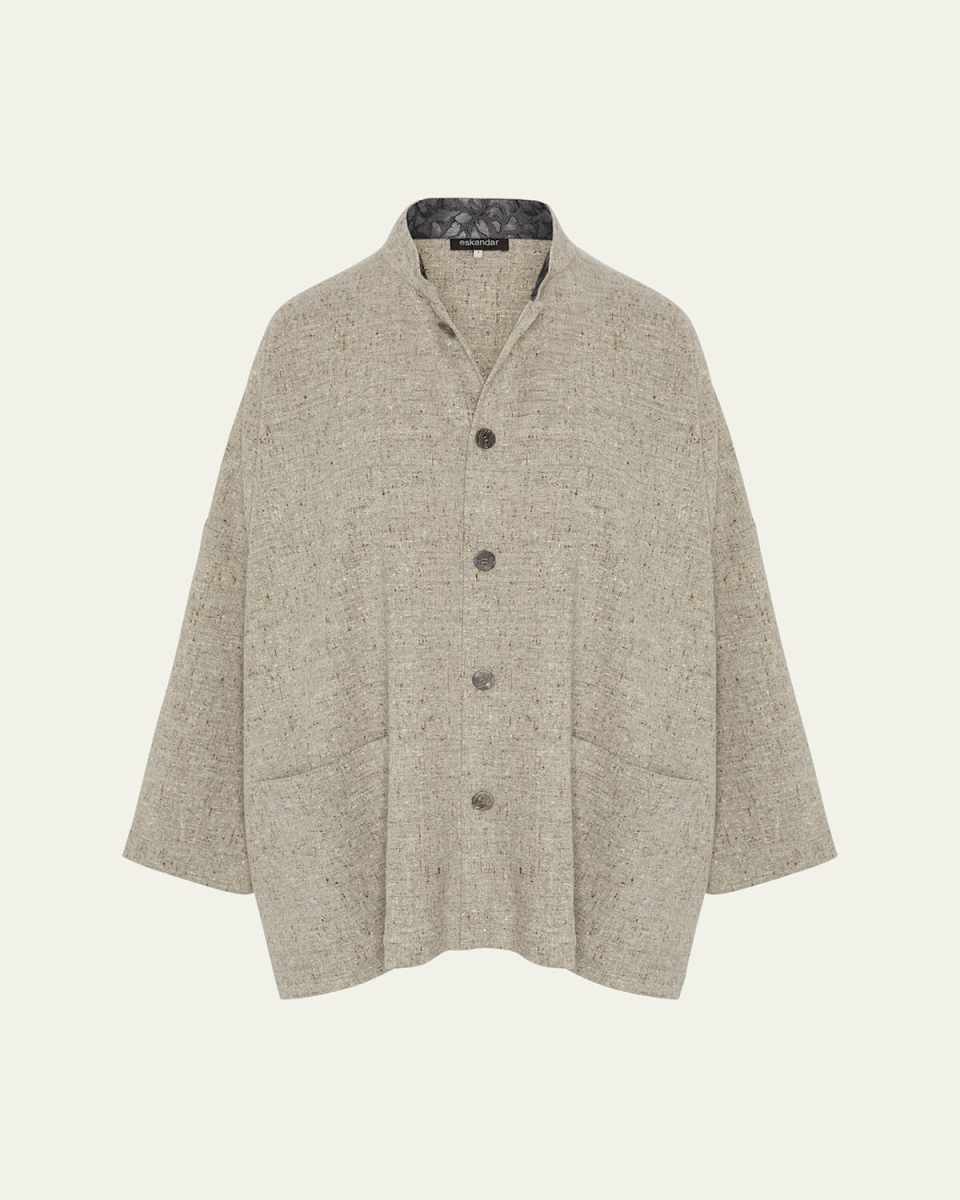 Wide Longer-Back Mandarin Jacket (Long Length)